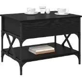 vidaXL Couchtisch Schwarz Eichen-Optik 70x50x50cm Holzwerkstoff