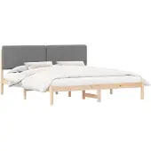 vidaXL Bettgestell mit gepolstertem Kopfteil Hellgrau 180 x 200 cm