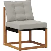 vidaXL Outdoor-Sofagarnitur mit Kissen 3 pcs Natürlich und Hellgrau