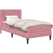 vidaXL Bettgestell mit Matratze mit Kopfteil Rosa 80 x 200 cm Samt
