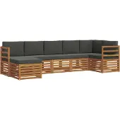 vidaXL Outdoor-Sofagarnitur 7 Stk. Natur und Anthrazit