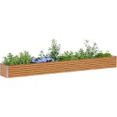 vidaXL Hochbeet Hellbraun 390 x 50 x 36 cm Verzinkter Stahl