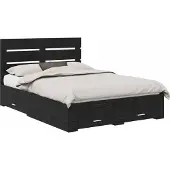 vidaXL Bettrahmen Schwarz Eichen-Optik 140 x 190 cm Holzwerkstoff