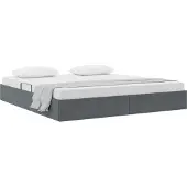 vidaXL Ottoman Bettgestell mit Speicher Dunkelgrau 180 x 200 cm Samt
