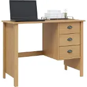 vidaXL Schreibtisch mit Schubladen HILL Honigbraun 100 x 45 x 74 cm