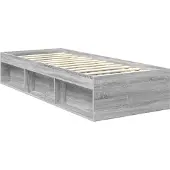 vidaXL Bettrahmen Sonoma-Grau 75 x 190 cm Massives Kiefernholz