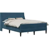 vidaXL Bettgestell mit Matratze mit Matratze Blau 120 x 190 cm Samt