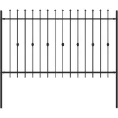 vidaXL Spießzaun ASTEN 200 x 166 cm Pulverbeschichteter Stahl Schwarz