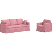 vidaXL Sofa Set 2 Stk. Rosa Samt