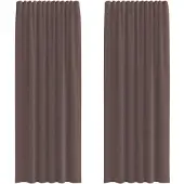 vidaXL Voile Vorhänge mit Stangentaschen 2 Stk. Braun