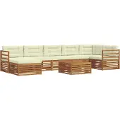 vidaXL Outdoor-Sofagarnitur mit Kissen 8 pcs Natur und Creme