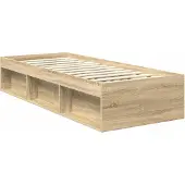 vidaXL Bettrahmen Sonoma-Eiche 75 x 190 cm Massives Kiefernholz