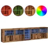vidaXL LED-Sideboard Altholz 283 x 37 x 67 cm Holzwerkstoff