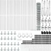 vidaXL Geschweißter Drahtzaun mit Betonfundament 50 x 1,2 m Silber