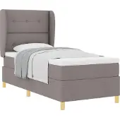 vidaXL Boxspringbett mit Kopfteil Taupe 200 x 90 cm Stoff