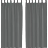 vidaXL Voile Vorhänge mit Schlaufen 2 Stk. Dunkelgrau 140x225 cm