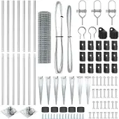 vidaXL Euro-Zaun mit Stacheln 10 x 1,2 m Verzinkter Stahl Silber Netz
