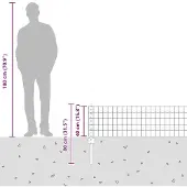 vidaXL Euro-Zaun mit Pfosten 10 x 0,4 m Verzinkter Stahl Silber Netz