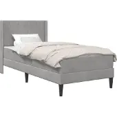 vidaXL Bettgestell mit Matratze mit Kopfteil Hellgrau 90 x 200 cm Samt