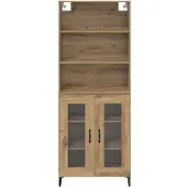 vidaXL Highboard Artisan-Eiche 69,5 x 34 x 180 cm Holzwerkstoff