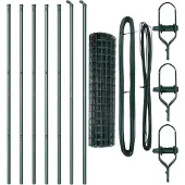 vidaXL Bodenmontierter Euro-Zaun 10 x 1 m PVC-beschichteter Stahl Grün