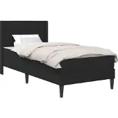vidaXL Bettgestell mit Matratze mit Kopfteil Schwarz 80 x 200 cm Samt