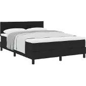 vidaXL Boxspringbett mit Kissen Schwarz 140 x 200 cm Stoff