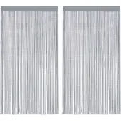 vidaXL Fadenvorhänge 2 Stk. Hellgrau 140x250 cm