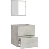 vidaXL Badschrank mit Spiegel Betongrau Holzwerkstoff