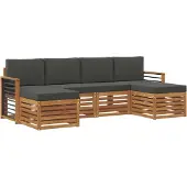 vidaXL Outdoor-Sofagarnitur 6 stk. Natur und Anthrazit