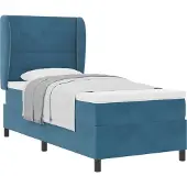 vidaXL Boxspringbett mit Kopfteil Dunkelblau 200 x 90 cm Samt
