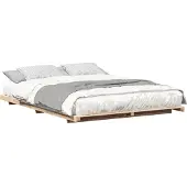 vidaXL Bettrahmen Braun 140 x 220 cm Massives Kiefernholz