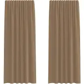 vidaXL Voile Vorhänge mit Stangentaschen 2 Stk. Hellbraun