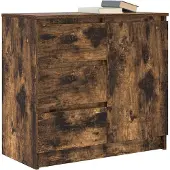 vidaXL Sideboard mit Schublade Räuchereiche 71x35x65 cm Holzwerkstoff