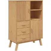 vidaXL Highboard OLDEN Braun 85x43x125 cm Massivholz Kiefer