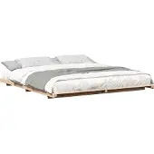 vidaXL Bettrahmen Braun 200 x 210 cm Massives Kiefernholz