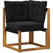 vidaXL Outdoor-Sofagarnitur 7 Stk. Natürlich und Schwarz