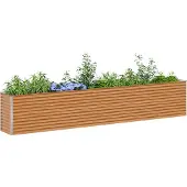 vidaXL Hochbeet Hellbraun 390 x 50 x 68 cm Verzinkter Stahl
