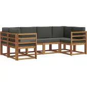 vidaXL Outdoor-Sofagarnitur 6 Stk. Natur und Anthrazit