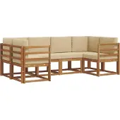 vidaXL Outdoor-Sofagarnitur 6 Stk. Natur und Beige