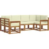 vidaXL Outdoor-Sofagarnitur 6 Stk. Natur und Creme