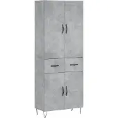 vidaXL Highboard Betongrau 69,5x34x180 cm Holzwerkstoff