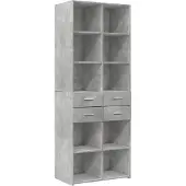 vidaXL Hochschrank Betongrau 70x42,5x225 cm Holzwerkstoff