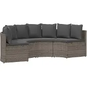 vidaXL Sofa Set 2 stk. Grau Massives Akazienholz und Poly Rattan