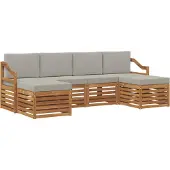 vidaXL Outdoor-Sofagarnitur 6 Stk. Natürlich und Hellgrau