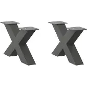 vidaXL Couchtischbeine X-Form 2 Stk. Anthrazit 60x(30-31) cm Stahl