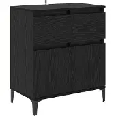vidaXL Sideboard mit Schubladen Schwarz Eichen-Optik 60 x 35 x 70 cm