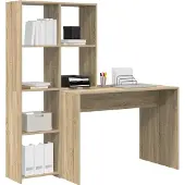 vidaXL Schreibtisch Sonoma-Eiche 138,5 x 55 x 143 cm Holzwerkstoff