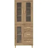 vidaXL Highboard Artisan-Eiche 69,5 x 34 x 180 cm Holzwerkstoff