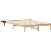 vidaXL Bettgestell mit Nachttischen Natur 160 x 220 cm